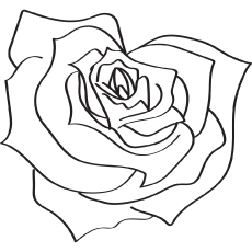 Dibujos de La Rosa en Forma de Corazón