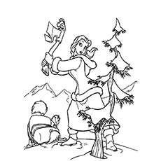 Dibujos de Belle Cortar El Árbol de Navidad