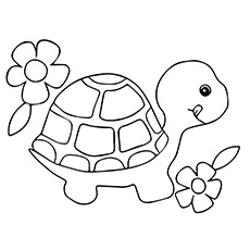 Dibujos de Tortuga con Flores