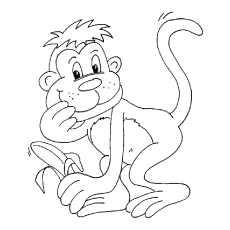 Dibujos de Mono Con Plátano