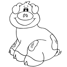 Dibujos de El Cerdo Esta Sonriendo