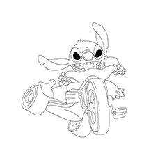 Dibujos de Stitch Ciclismo