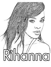 Dibujos de Hermosa Rihanna