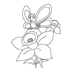 Dibujos de Mariposa con Narciso Flor