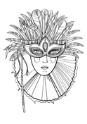 Dibujos de Máscara de Señora En Carnaval