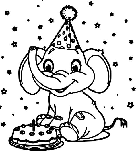 Dibujos de Feliz Cumpleaños Elefante