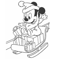 Dibujos de Mickey Mouse En Trineo
