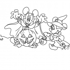 Dibujos de Mickey y Minnie de Halloween