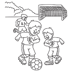 Dibujos de Niños Jugando Fútbol