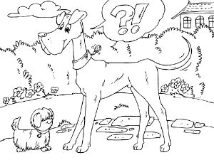 Dibujos de Perro Pequeño y Perro Grande