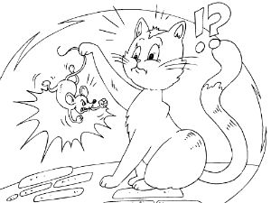 Dibujos de Gato Atrapando Rata