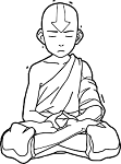 Dibujos de Aang Está Meditando
