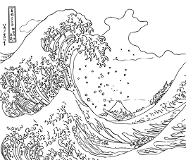 Dibujos de La gran ola de Kanagawa