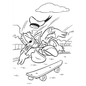 Dibujos de Donald Andando En Monopatín