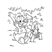 Dibujos de Donald y Daisy Feliz
