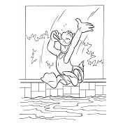 Dibujos de Donald Saltando A La Piscina