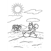 Dibujos de Daisy y Donald En La Playa
