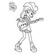 Dibujos de Applejack Jugando Guitarra