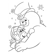 Dibujos de Karen y Frosty Se Abrazan