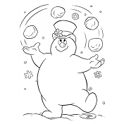 Dibujos de Frosty Jugando Bolas de Nieve