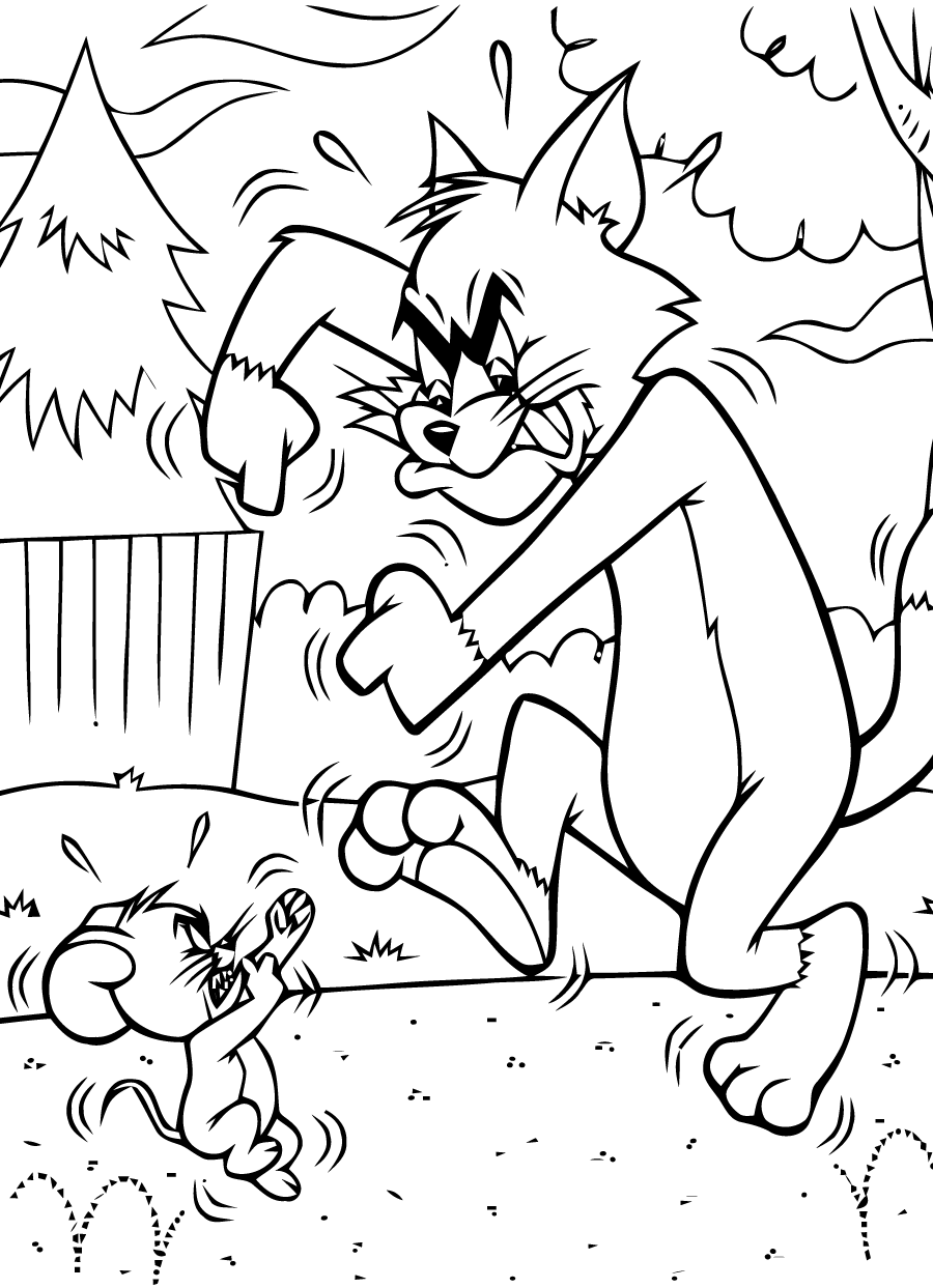 Dibujos de Peleando Con Tom y Jerry