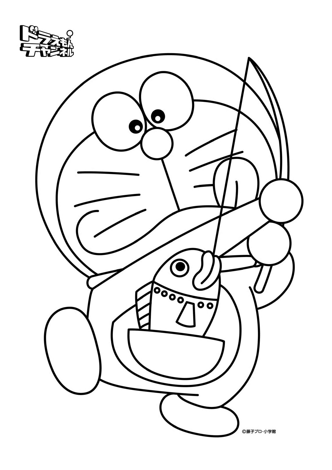 Dibujos de Doraemon Ir A Pescar