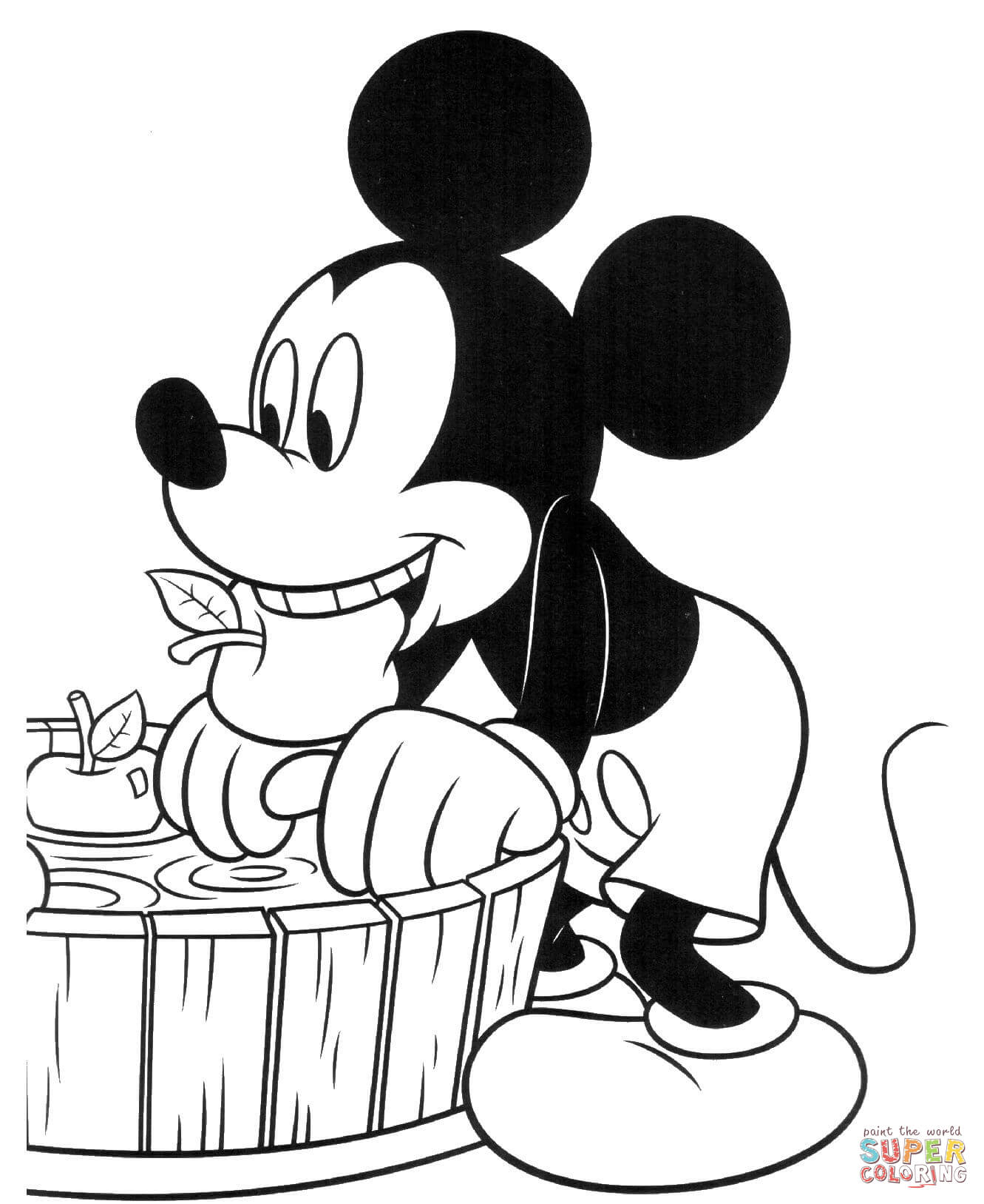 Dibujos de Mickey Comiendo Manzana