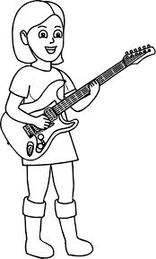 Dibujos de Niña Tocar Guitarra