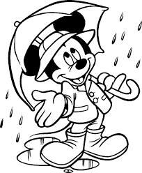 Dibujos de Mickey Bajo La Lluvia