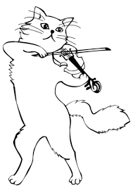 Dibujos de Gato Tocando el Violin