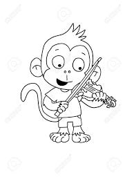 Dibujos de Mono Tocando el Violín
