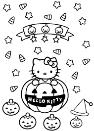 Dibujos de Kitty En Halloween