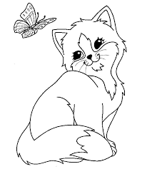 Dibujos de Gato y Mariposa