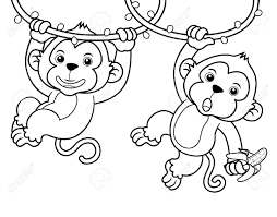 Dibujos de Dos Monos Bebes