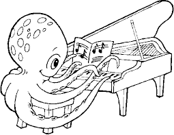 Dibujos de Pulpo Tocando el Piano 