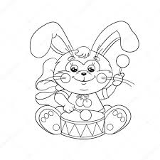 Dibujos de Conejo Tocando el Tambor