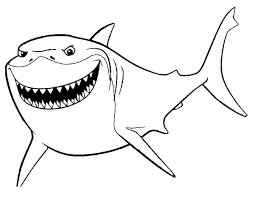 Dibujos de Gran Tiburón Blanco Sonriendo