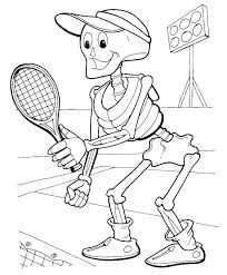 Dibujos de Esqueleto Jugando al Tenis