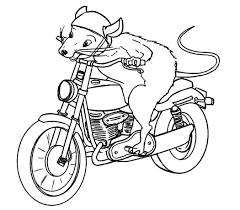 Dibujos de Ratón Montando Motocicleta