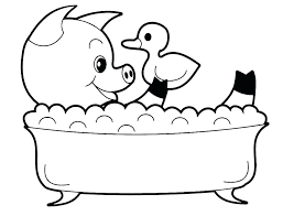 Dibujos de Cerdos Tomar un Baño