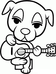 Dibujos de Cachorro Tocando la Guitarra