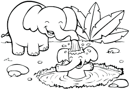 Dibujos de Elefante Tomar un Baño