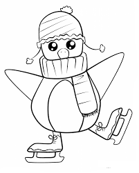 Dibujos de Patinaje Sobre Hielo de Pingüino
