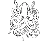Dibujos de Calamar Gigante