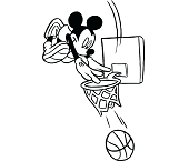 Dibujos de Mickey Mouse Jugando Baloncesto