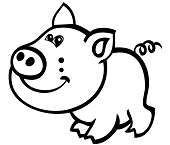 Dibujos de Cerdo Sonriendo