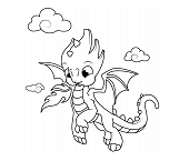 Dibujos de Bebé Dragón Volando