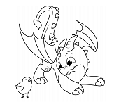 Dibujos de Dragón Con Pollo