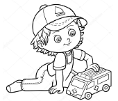 Dibujos de Niño Jugando Con La Ambulancia