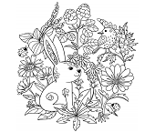 Dibujos de Conejo En Flores
